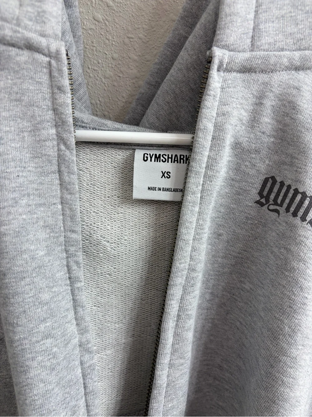Gymshark Light Gray Zip-Up Hoodie